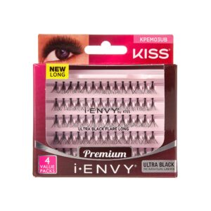 ienvy knotted individual lash ultra black (long) 2x volume 4 trays multi pack 280 lashes voluminous glamorous look