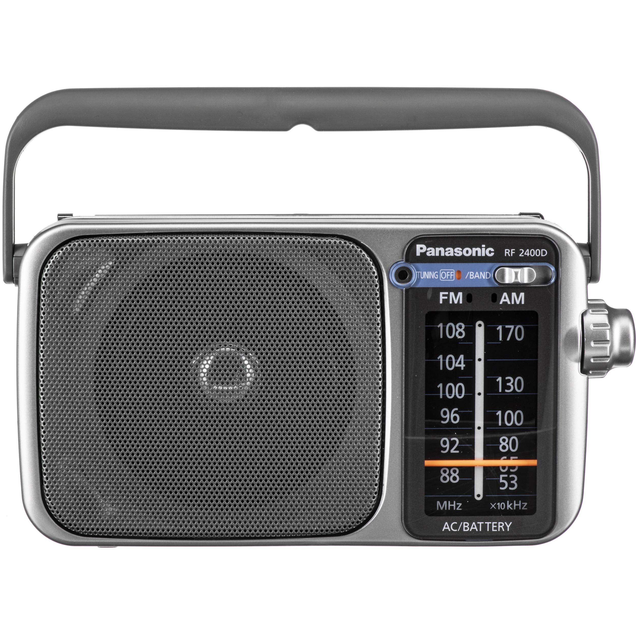 Panasonic RF-2400D / RF-2400 Portable FM/AM Radio with AFC Tuner + 4 X Panasonic AA Batteries + Starter Bundle