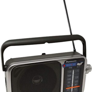 Panasonic RF-2400D / RF-2400 Portable FM/AM Radio with AFC Tuner + 4 X Panasonic AA Batteries + Starter Bundle