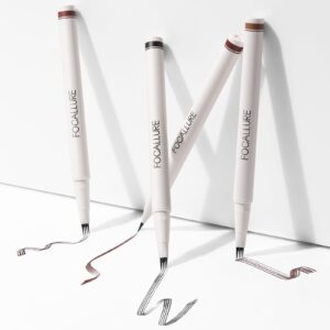 FOCALLURE FLUFFMAX TINTED Liquid Eyebrow Pen, Eyebrow Microblading Pen with a Micro-Fork Tip Applicator, Long-Lasting, Smudge-Proof, Creates Natural Looking Brows, DEEP BROWN