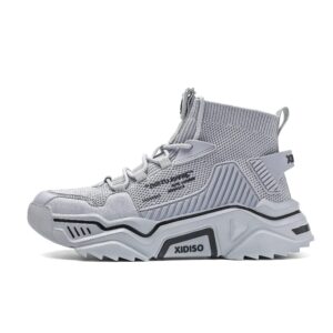 sannax mens fashion sneakers walking shoes for men high top casual platform shoes zapatillas de hombre grey, 9.5