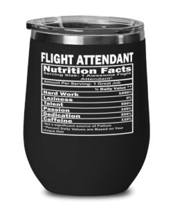 odditees funny flight attendant wine glass flight attendant nutrition facts 12oz stainless steel black