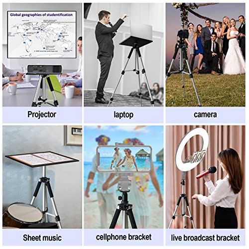 SKERELL Projector Stand Tripod Adjustable: Universal Laptop Standing Height from 17" to 48" with Tray Ball Head Carry Bag for Computer Camera