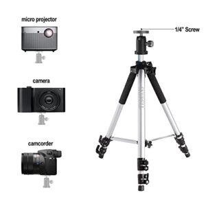 SKERELL Projector Stand Tripod Adjustable: Universal Laptop Standing Height from 17" to 48" with Tray Ball Head Carry Bag for Computer Camera