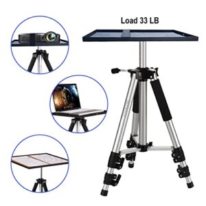 SKERELL Projector Stand Tripod Adjustable: Universal Laptop Standing Height from 17" to 48" with Tray Ball Head Carry Bag for Computer Camera