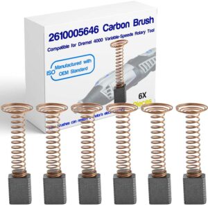 6 pcs carbon brushes repairing part compatible with for dremel 4000 motor brush,for dremel 2610005646 motor replacement part