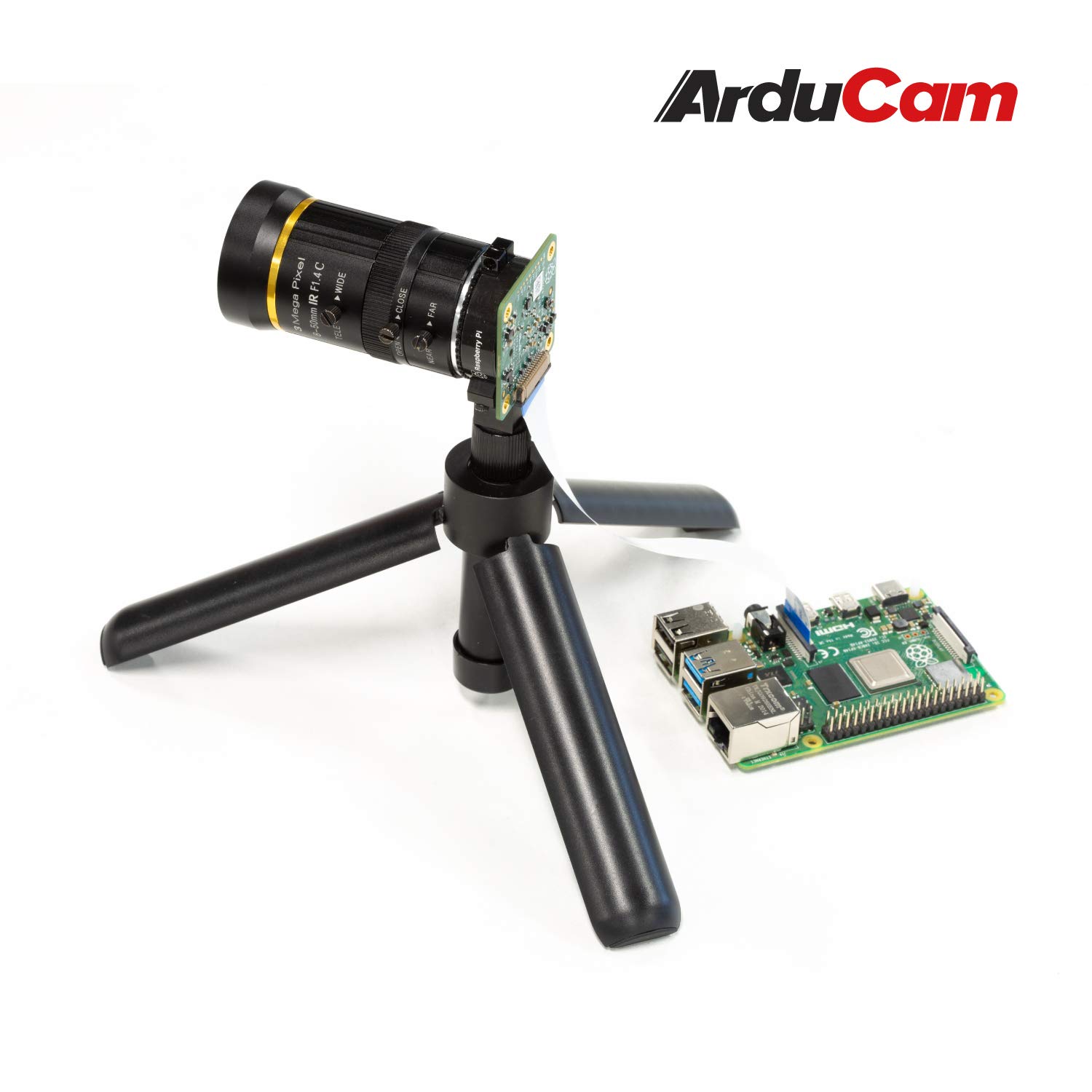 Arducam 8-50mm C-Mount Zoom Lens for IMX477 Raspberry Pi HQ Camera, with C-CS Adapter, Industrial Telescope Lens