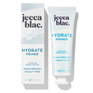 jecca blac hydrate primer, hydrating formula for longlasting base makeup, moisturises and prepares skin, natural finish, gender neutral and lgbtiqa+ inclusive make up, 20ml