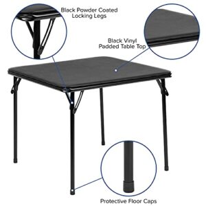 EMMA + OLIVER Kids Black 5 Piece Folding Table and Chair Set