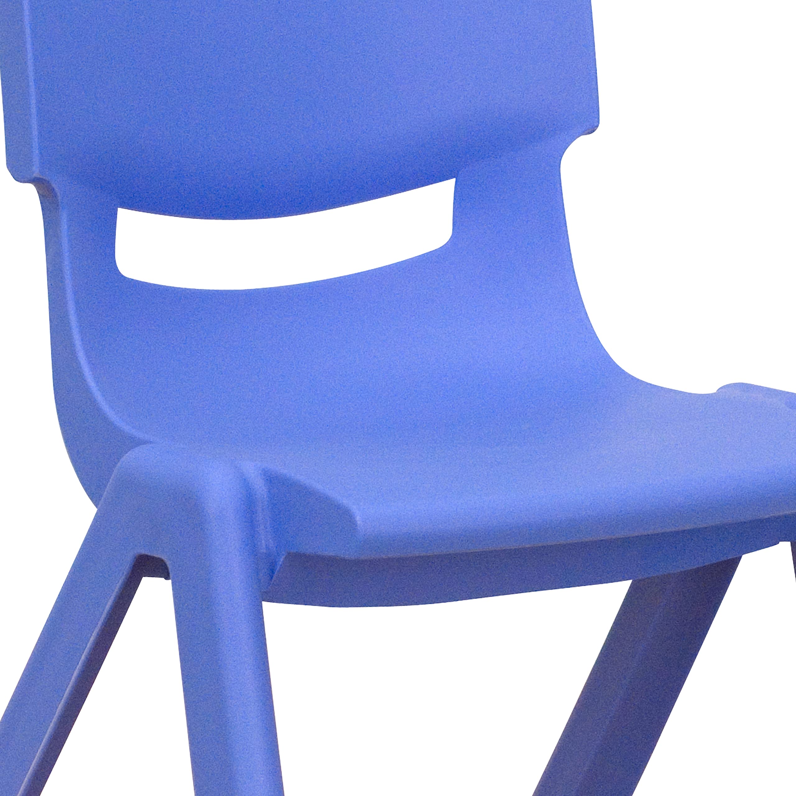 EMMA + OLIVER 4 Pack Blue Plastic Stackable School Chair with 10.5" H Seat, Preschool Chair