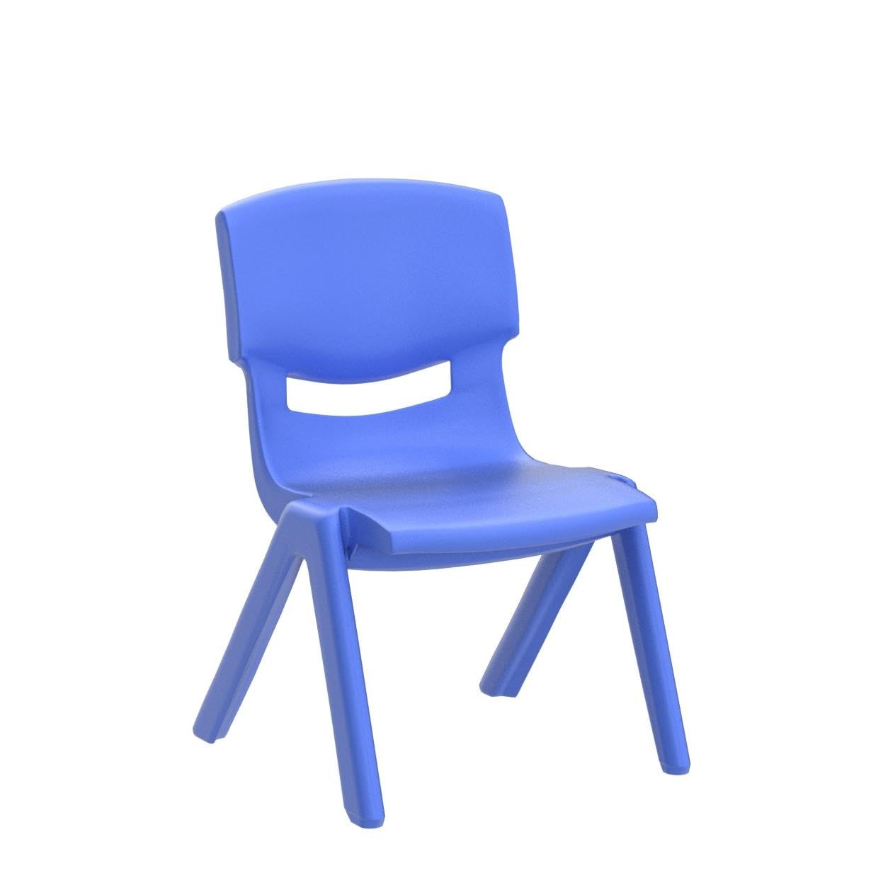 EMMA + OLIVER 4 Pack Blue Plastic Stackable School Chair with 10.5" H Seat, Preschool Chair