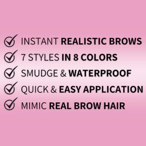 Brows by Bossy Studio & Co Temporary Eyebrow Tattoos Waterproof Eyebrow Stickers, False Tattoos Hair Like Peel Off Instant Transfer Brow arched brown