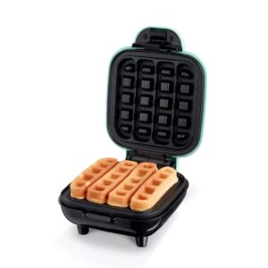 dash mini waffle stick maker 4 inch, aqua