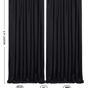 Black Backdrop Curtain 10ft x 10ft for Party Decor, Polyester Backdrop Drapes for Wedding Party Halloween Decorations