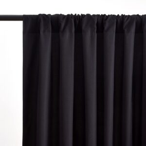 Black Backdrop Curtain 10ft x 10ft for Party Decor, Polyester Backdrop Drapes for Wedding Party Halloween Decorations