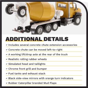 Diecast Masters 1:64 Caterpillar CT-660 with McNeilus Bridgemaster Concrete Mixer, Play & Collect Series Cat Trucks & Construction Equipment | 1:64 Scale Model Collectible Model 85632