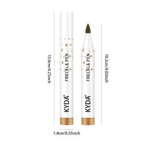 KYDA 2 Colors Freckle Pen,Natural Lifelike Freckle Makeup Pen Magic Freckle Color,Waterproof Longlasting Soft Dot Sopt Pen,for Natural Effortless Sunkissed Makeup-Dark Brown&Light Brown