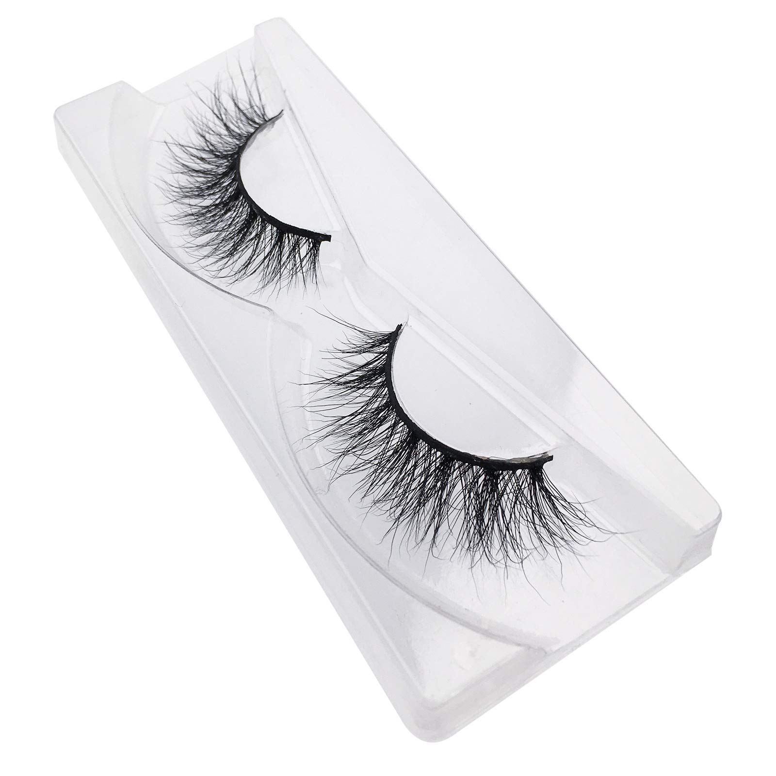 GOO GOO Mink Lashes 3D Mink Eyelashes, 10mm-14mm Natural False Lashes Siberian Faux Mink Lashes Real Layered Effect Hand Made Strips Lashes for Women Reusable Fake Lashes 1 Pair