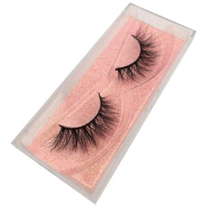 GOO GOO Mink Lashes 3D Mink Eyelashes, 10mm-14mm Natural False Lashes Siberian Faux Mink Lashes Real Layered Effect Hand Made Strips Lashes for Women Reusable Fake Lashes 1 Pair