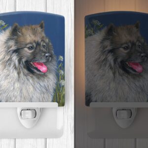 Caroline's Treasures PPP3110CNL Keeshond Ceramic Night Light Compact, UL-Certified, Ideal for Bedroom, Bathroom, Nursery, Hallway, Kitchen, 6x4x3, Multicolor