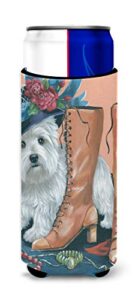 caroline's treasures ppp3211muk westie in mom's closet ultra hugger for slim cans can cooler sleeve hugger machine washable drink sleeve hugger collapsible insulator beverage insulated holder