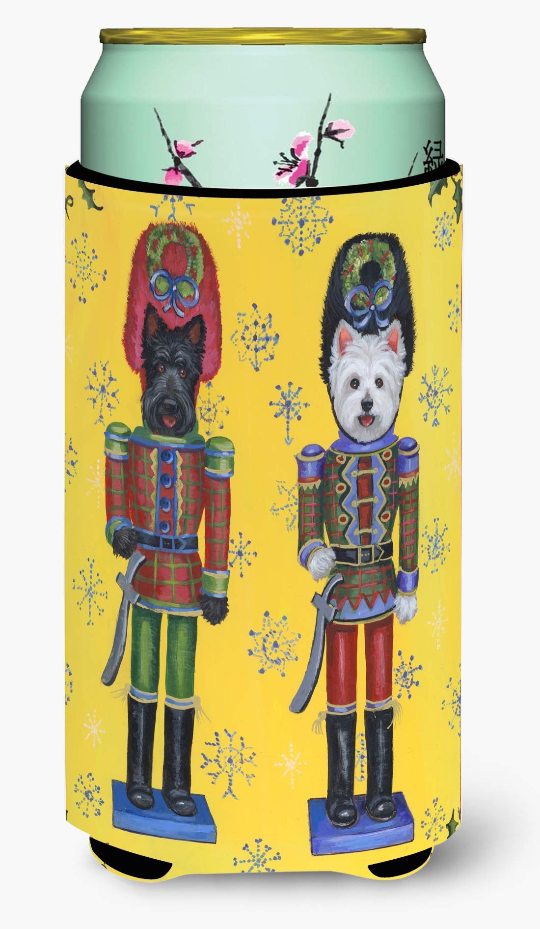 Caroline's Treasures PPP3169TBC Scottie and Westie Christmas Nutcrackers Tall Boy Hugger Can Cooler Sleeve Hugger Machine Washable Drink Sleeve Hugger Collapsible Insulator Beverage Insulated Holder