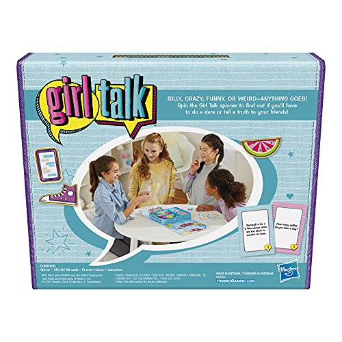 Hasbro Gaming Girl Talk Truth or Dare Board Game for Teens and Tweens, Inspired by The Original 1980s Edition, Ages 10 and Up, for 2-10 Players