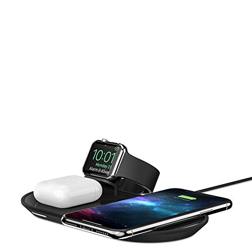 Mophie 3 in 1 Qi Wireless Charging Pad for iPhone, AirPods and Apple Watch - Polished Black (409903518)