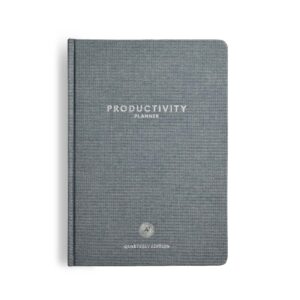 3-month productivity planner, productivity tools for time-management and mindfulness, tear-out to-do list, a5 undated quarterly planner, gray - intelligent change