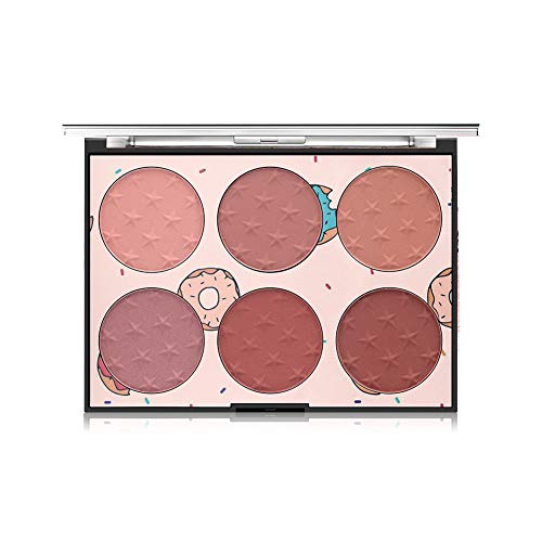 6 Color Blush Palette, Matte and Shimmer Powder, Highlight Face Blusher Buildable, Professional Facial Contour Blush Pallet Pigmented and Long Last For Natural Fair Dark Skin Tone