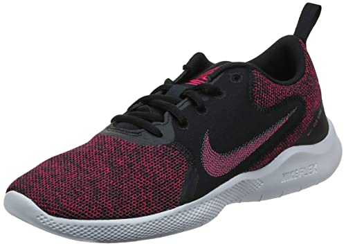 NIKE Women's WMNS Flex Experience RN 10 Running Shoe, Black Fireberry Dk Smoke Grey Iron Grey, 8