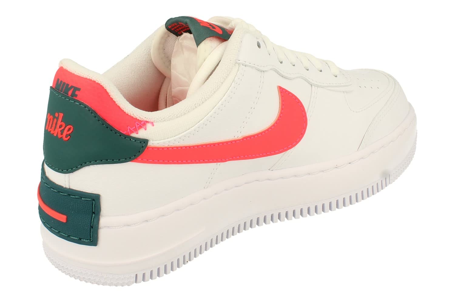 Nike Womens Air Force 1 Shadow White Red DB3902-100 (Numeric_7)