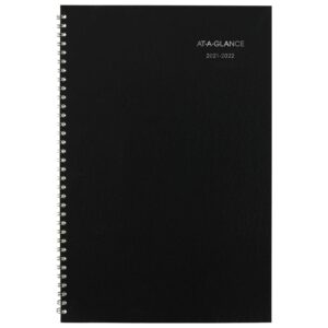 at-a-glance academic planner 2021-2022, at-a-glance monthly planner, 8" x 12", large, for school, teacher, student, dayminder, black (ay200)