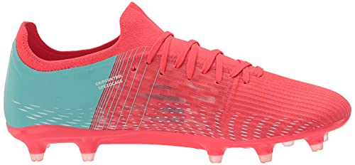 Puma Women's Ultra 3.3 Firm Ground Soccer Shoe, Sunblaze-White-Elektro Aqua, 5.5