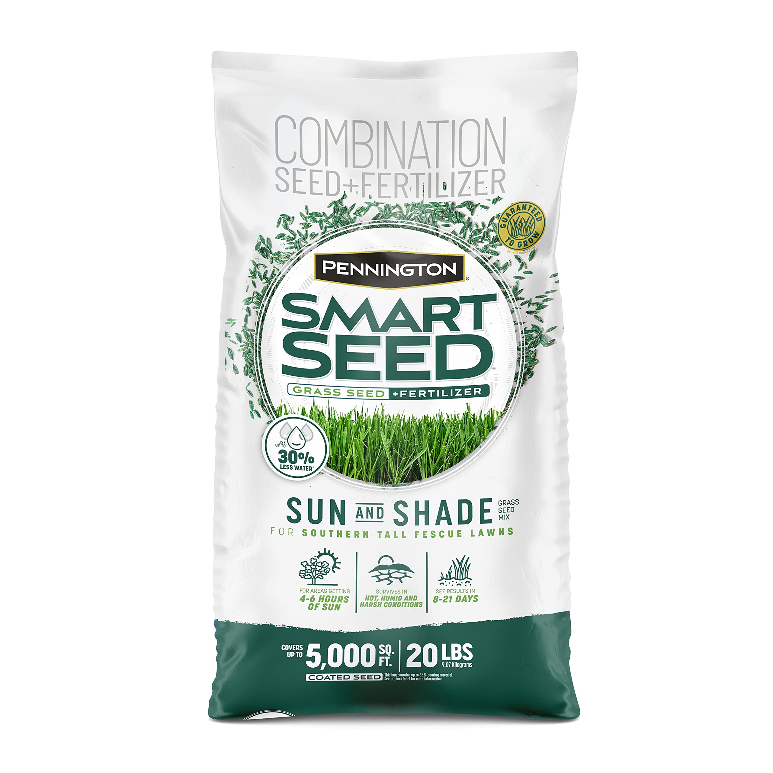 Pennington Smart Seed Sun and Shade Tall Fescue Grass Seed Mix for Southern Lawns 20 lb