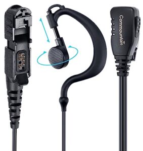commountain xpr 3500e xpr 3300e earpiece with mic compatible with motorola radios xpr 3300, xpr 3500, xpr3300e, xpr3500e, xpr3300, xpr3500, xpr 3000e g shape headset with ptt microphone