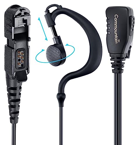 commountain XPR 3500e XPR 3300e Earpiece with Mic Compatible with Motorola Radios XPR 3300, XPR 3500, XPR3300e, XPR3500e, XPR3300, XPR3500, XPR 3000e G Shape Headset with PTT Microphone