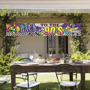 72.8 x 15.7 inches Sign Back to The 90s Theme Party Banner Decorations, Retro 90's Hip Hop Graffiti Backdrop Party Supplies, Throwback 90s Birthday Party Yard Sign Decor