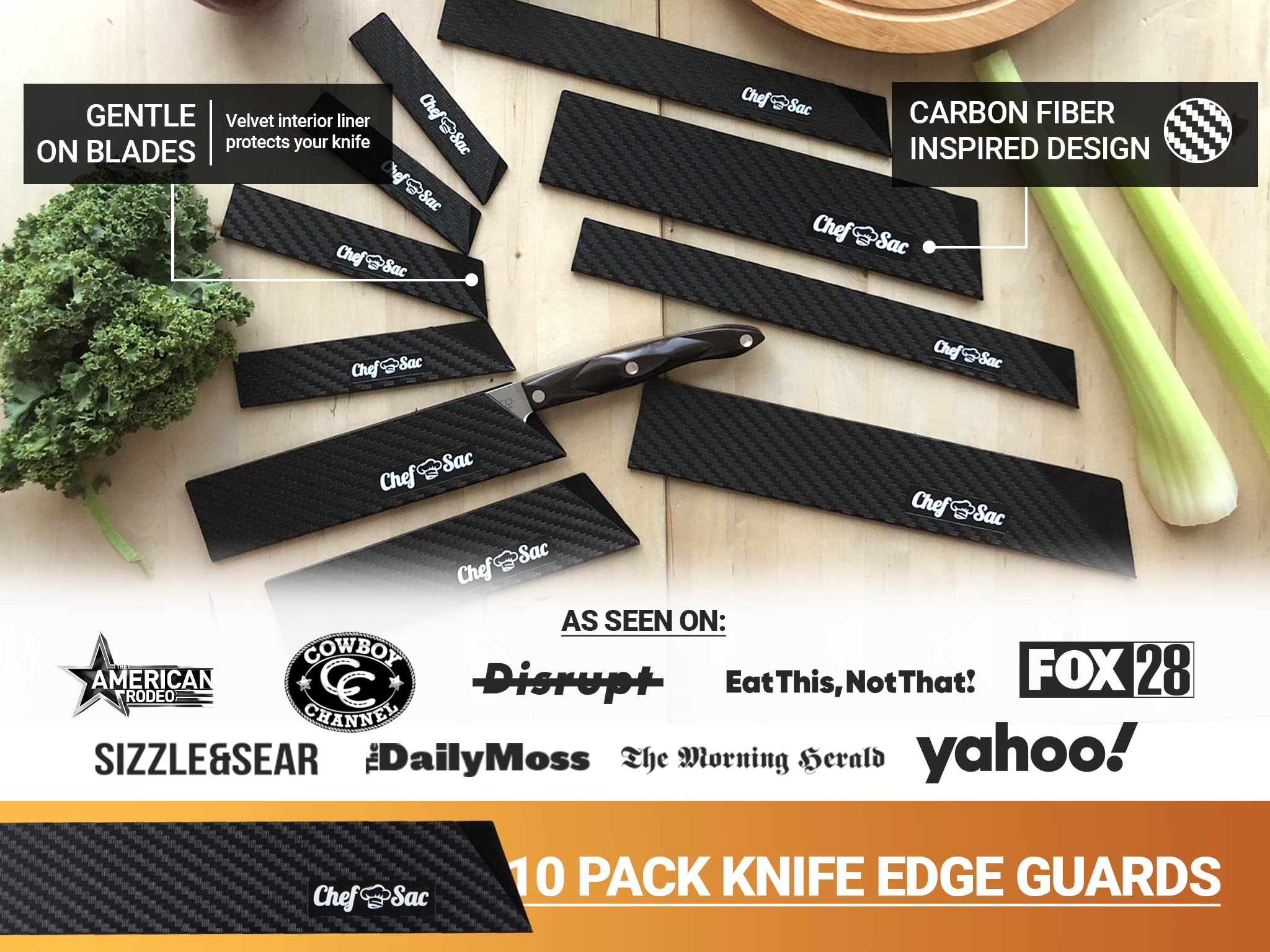 Chef Sac Chef Knife Roll Bag with 10-Pack Knife Guards Included