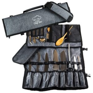 Chef Sac Chef Knife Roll Bag with 10-Pack Knife Guards Included