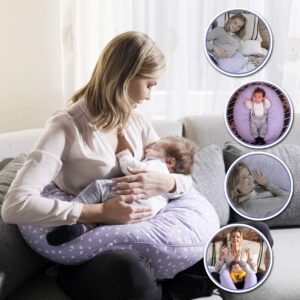 Comfyt Pregnancy Pillows, Full Body Maternity Pillow, Adjustable Loft for Pregnant Women, Multifunctional 7 in 1 Breastfeeding Nursing Pillow, C Shape Pillow Gifts for Mom Clearance