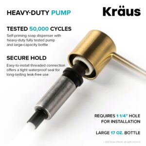 KRAUS Boden Kitchen Soap and Lotion Dispenser in Brushed Brass, KSD-53BB