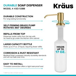 KRAUS Boden Kitchen Soap and Lotion Dispenser in Brushed Brass, KSD-53BB