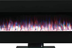 Napoleon Amano 60 - NEFL60B-1 - Wall Hanging Electric Fireplace, 60-in, Black, Glass Front, Crystal Cube Ember Bed, Rocks & Pebbles, Adjustable Flame Colors, Remote Included