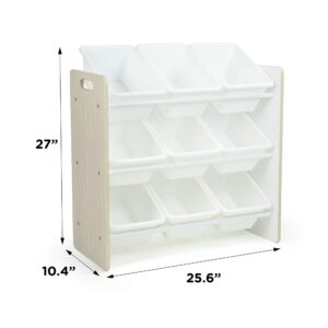 Humble Crew Storage Organizer, 9 Small Bins, Sandwashed/White