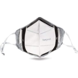 Honeywell Safety Light Gray Dual Layer Face Cover with 8 Replaceable Filters, Size M/L (RWS-50107)