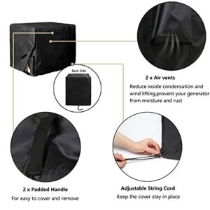 WOMACO Generator Covers Waterproof Dustproof Heavy Duty Universal Durable Portable Outdoor Generator Cover Protector for 2200-5000 Watt Generators (38”L x 28”W x 30”H, Black)