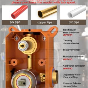 Gabrylly Shower System, Wall Mounted Shower Faucets Sets Complete for Bathroom with High Pressure 10" Rain Shower head and 3-Setting Handheld Shower Head Set, 2 Way Shower Valve Kit, Brushed Nickel