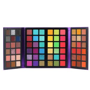 72 Colors Ultra Secret Eyeshadow Palette, 4 in1 Color Board Matte Shimmer Glitter Nude Natural All In One Makeup Palette Blendable Pigmented Make Up Eye Shadow Pallet Gift Kit