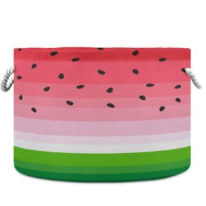 visesunny collapsible large capacity basket watermelon slice clothes toy storage hamper with durable cotton handles home organizer solution for bathroom, bedroom, nursery, laundry,closet